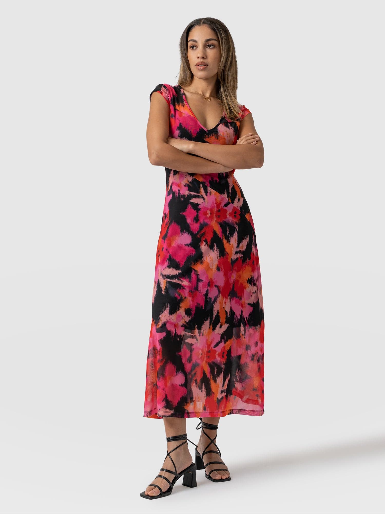 Poppy Mesh Dress Black Soft Focus - Women's Dresses | Saint + Sofia® EU